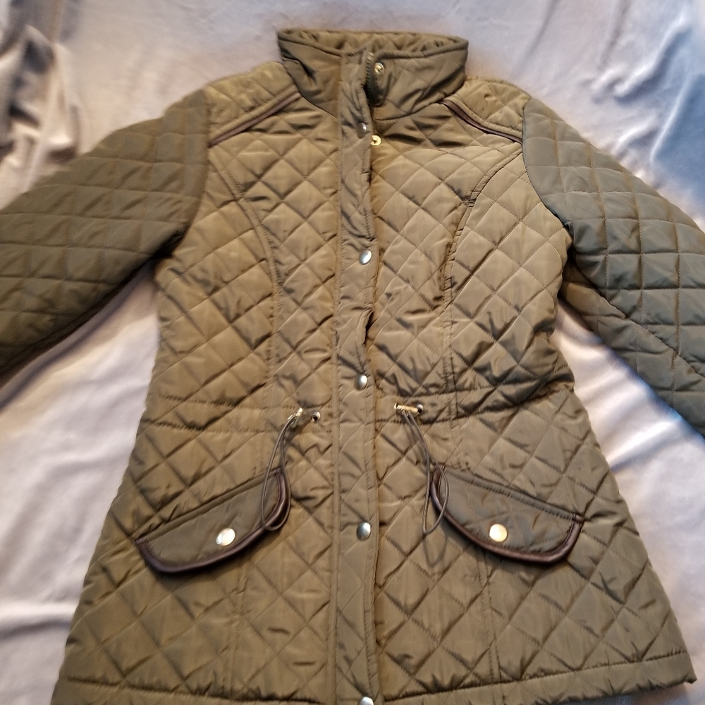 Jason Maxwell Olive quilted utility jacket Sz S